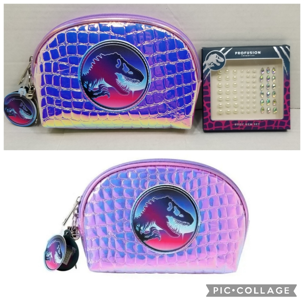 New! Jurassic World x Profusion Cosmetics Visitor Cosmetic Bag & Body Gem Set
